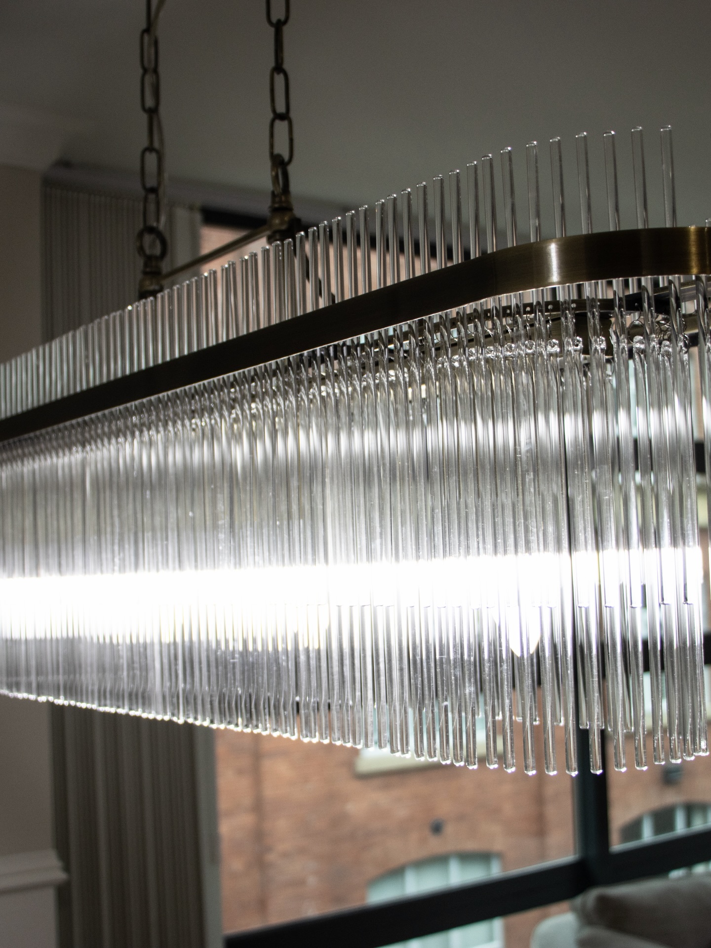 Gold and glass lighting detail.